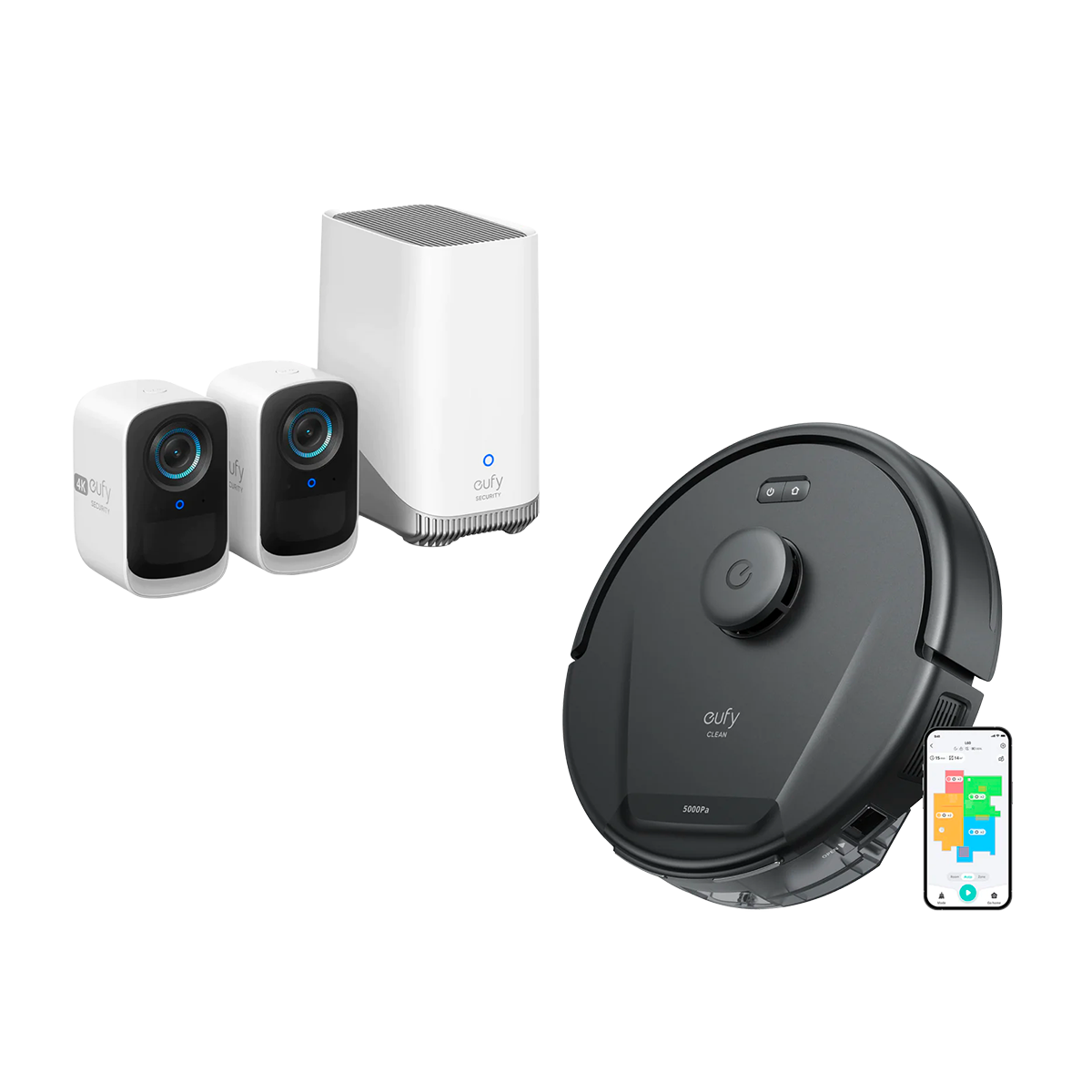 eufy-security-eufycam-s300-eufycam-3c-eufy-clean-l60-bundle image 1