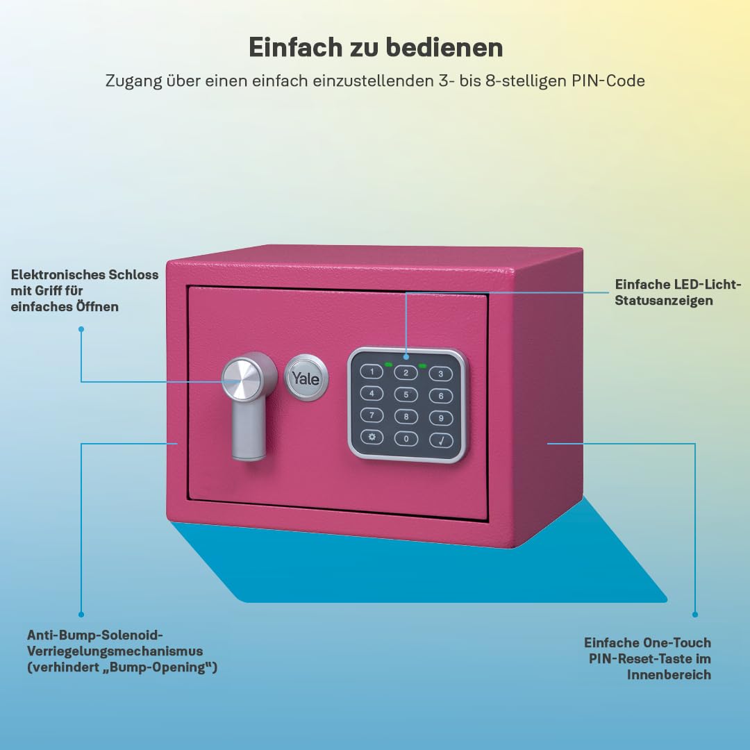 yale-elektronischer-tresor-ysv-170-db2-p-mini-rosa-m-beltresor-mit-pin-und-schl- image 2