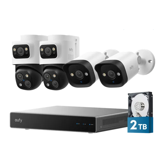 eufy-security-nvr-security-system-s4-white-8-kanal-poe-nvr-mit-2x-bullet-ptz-2x- image 1
