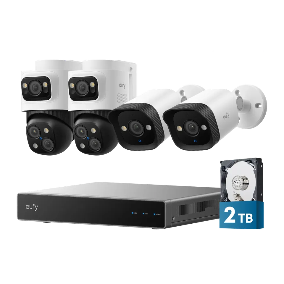 eufy-security-nvr-security-system-s4-white-8-kanal-poe-nvr-mit-2x-bullet-ptz-2x- image 1