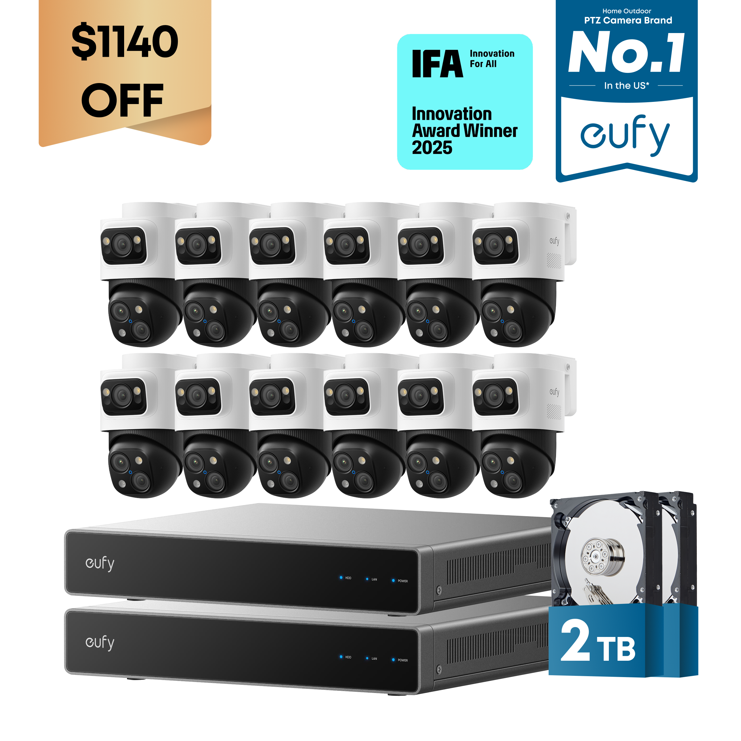 eufy-security-dual-nvr-poe-system-mit-12x-poe-cam-s4 image 1
