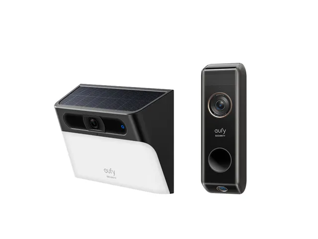 eufy-security-video-doorbell-s330-add-on-solar-wall-light-cam-s120-set image 1