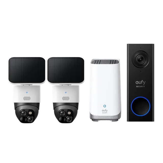 eufy-security-solocam-s340-doppelpack-homebase-s380-video-doorbell-c30-komplett- image 1