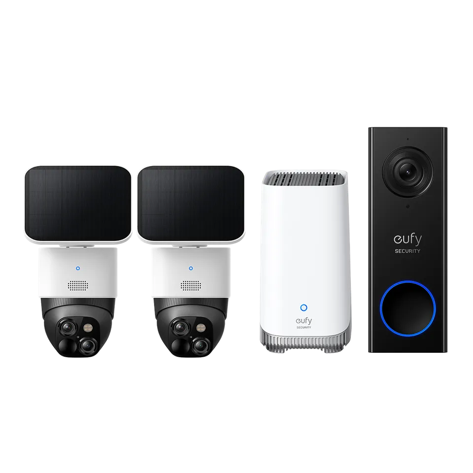 eufy-security-solocam-s340-doppelpack-homebase-s380-video-doorbell-c30-komplett- image 1