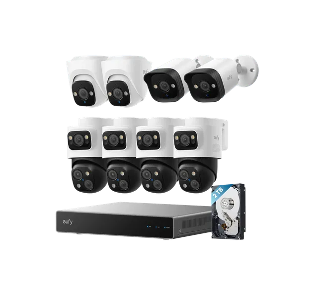 eufy-security-poe-nvr-8-cam-kit-s4-max-turret-e40-bullet-e41 image 1