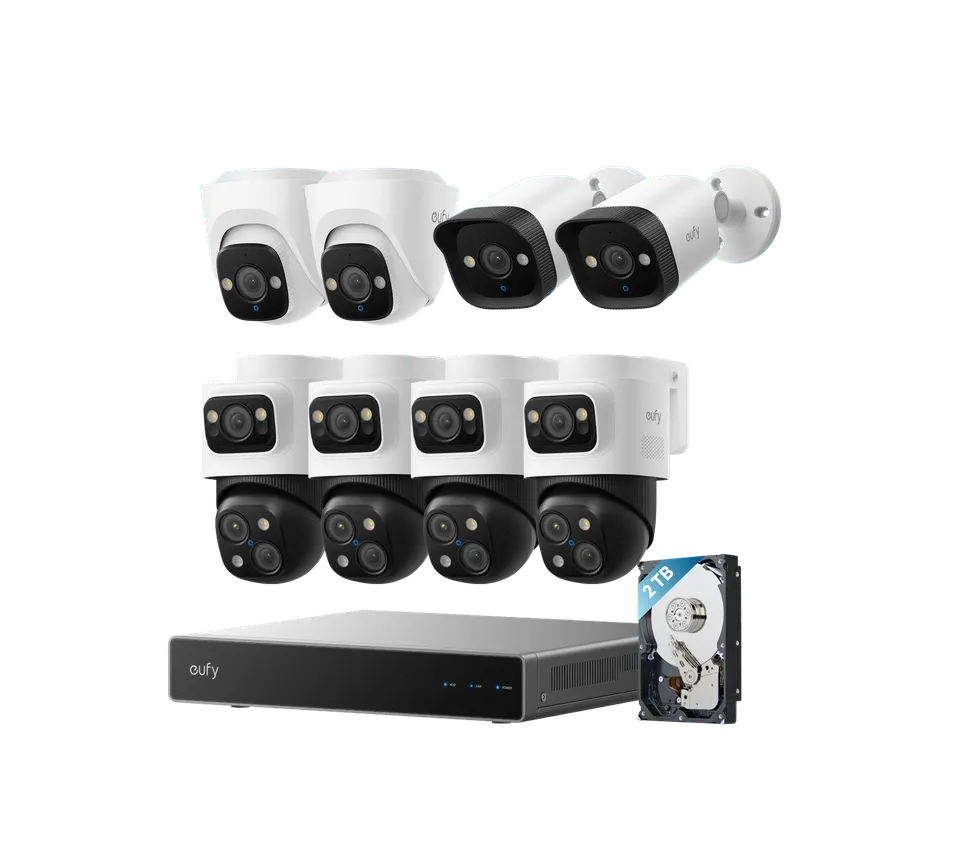 eufy-security-poe-nvr-8-cam-kit-s4-max-turret-e40-bullet-e41 image 1