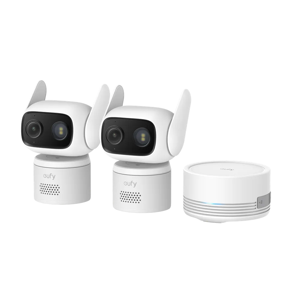 eufy-security-wired-cam-c31-schwenk-neige-kamera-2er-set-mit-homebase-mini-wei image 1
