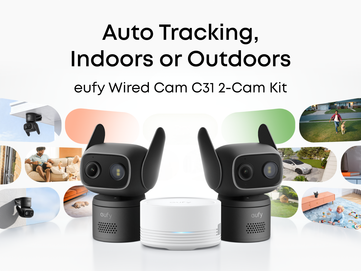 eufy-security-wired-cam-c31-2er-pack-schwarz-homebase-mini-64gb image 2