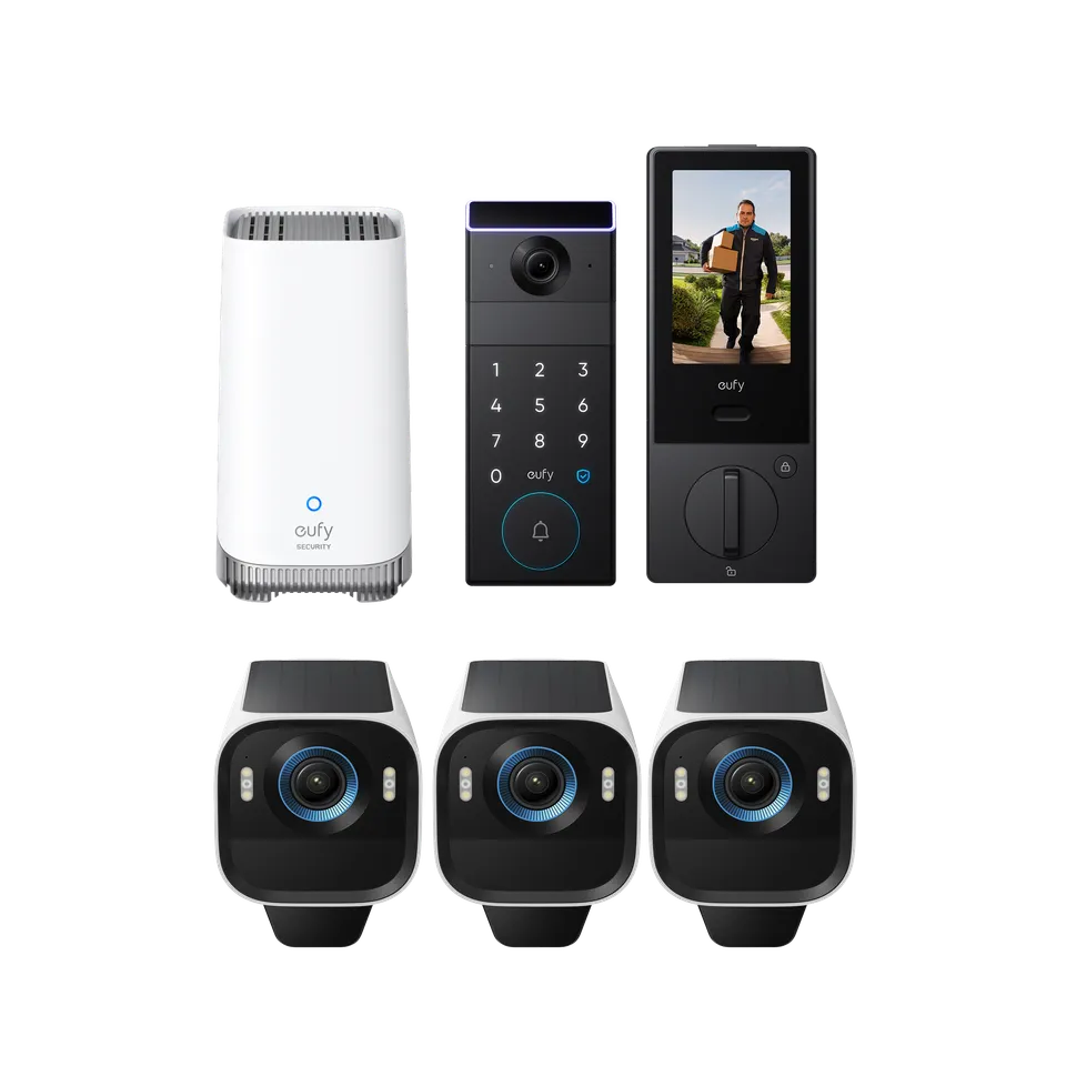 eufy-security-eufycam-s3-pro-3er-set-familock-s3-max-kamera-t-rschloss-bundle image 1