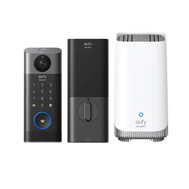 eufy-security-video-smart-lock-s330-homebase-s380-3-in-1-t-rschloss-mit-2k-kamer image 1