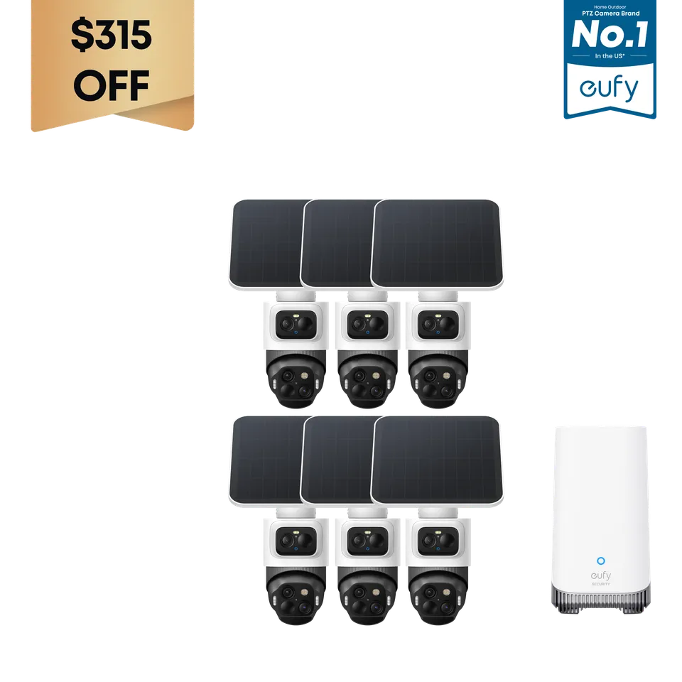 eufy-security-eufycam-s4-6-cam-kit-triple-lens-bullet-ptz-berwachungsset image 1