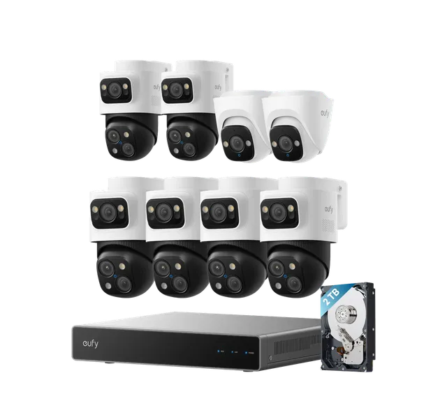 eufy-security-poe-nvr-8-kamera-kit-s4-max-mit-bullet-ptz-und-turret-e41 image 1