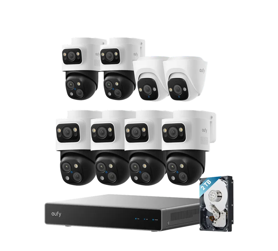 eufy-security-poe-nvr-8-kamera-kit-s4-max-mit-bullet-ptz-und-turret-e41 image 1
