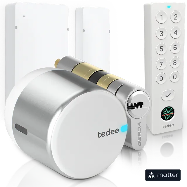 tedee-go2-door-sensor-cylinder-keypad-bundle-pin-zugang image 1