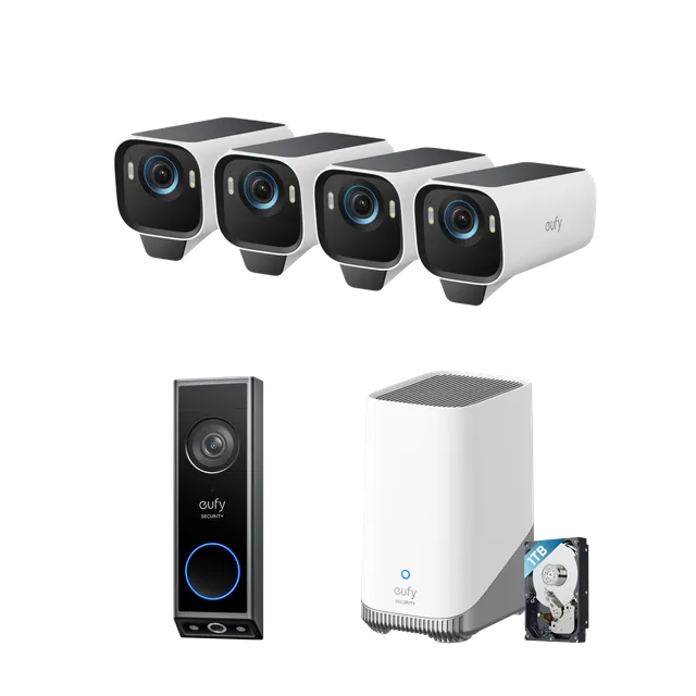 eufy-security-eufycam-s3-pro-4-cam-kit-video-doorbell-e340-1-tb-festplatte image 1