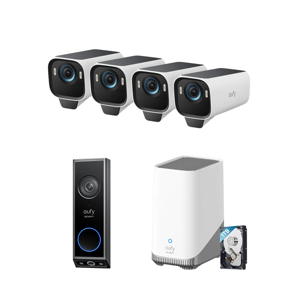 eufy-security-eufycam-s3-pro-4-cam-kit-video-doorbell-e340-1-tb-festplatte image 1