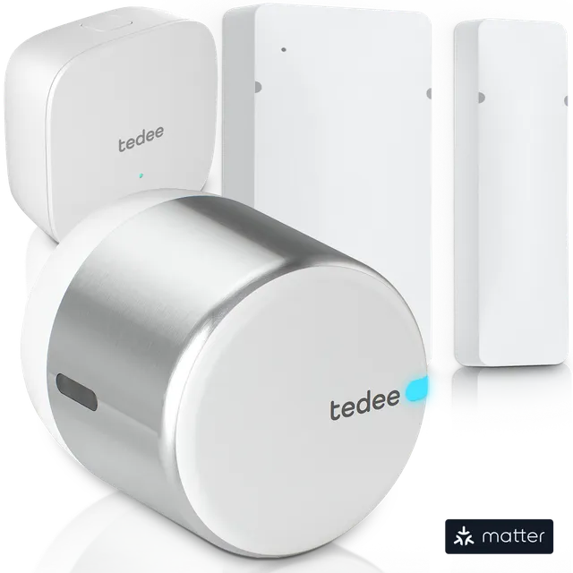 tedee-go2-door-sensor-bridge-bundle-smart-lock-bridge-zylinder image 1