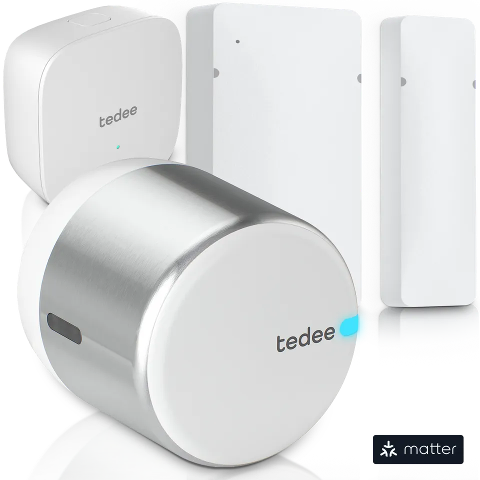 tedee-go2-set-mit-door-sensor-und-bridge-smart-lock-bundle image 1