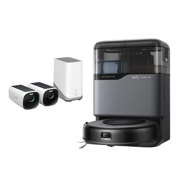 eufy-security-bundle-robot-vacuum-omni-c20-eufycam-s330-eufycam-3-saugroboter-4k image 1