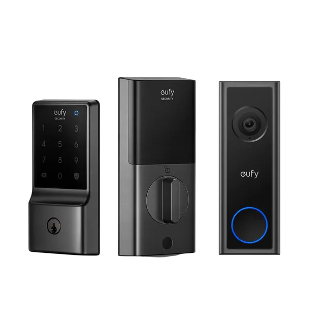 eufy-security-smart-lock-c210-video-doorbell-c30-smart-lock-video-t-rklingel-set image 1
