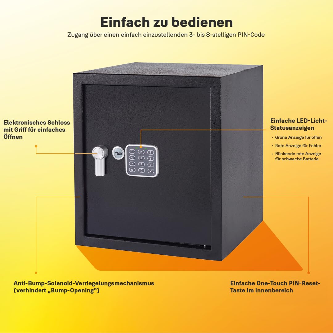 yale-ysv-390-db2-elektronik-tresor-large-40-l-zahlencode-3-8-stellig-39x35x36-cm image 2