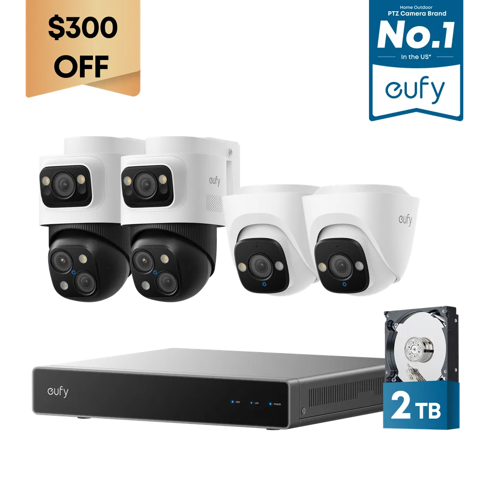 eufy-security-poe-nvr-security-system-s4-4-kamera-set-mit-4k-und-360-ptz image 1