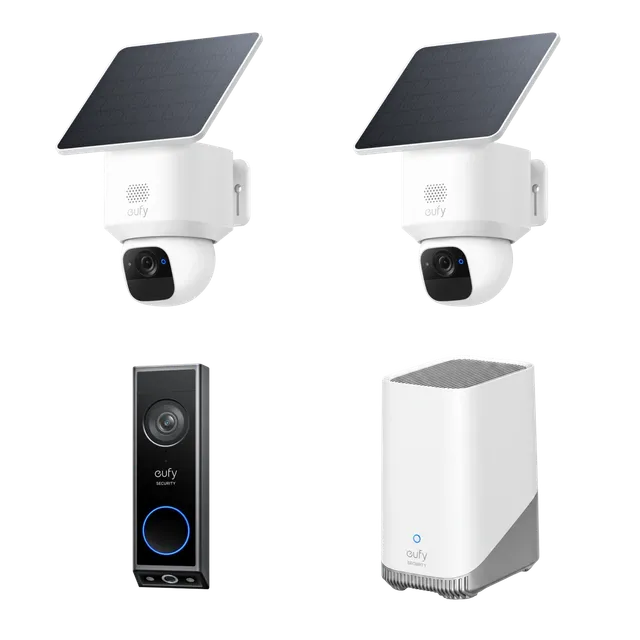 eufy-security-2x-solocam-e30-homebase-3-s380-video-doorbell-e340-set image 1