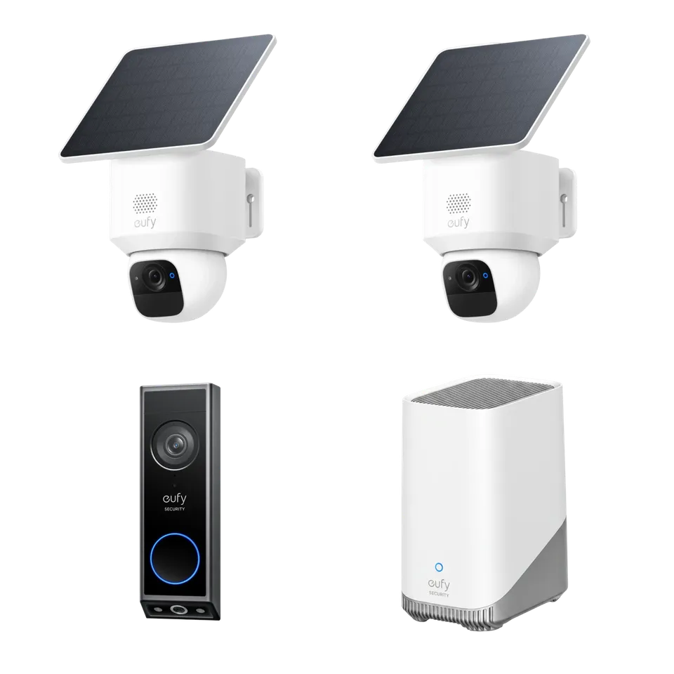 eufy-security-2x-solocam-e30-homebase-3-s380-video-doorbell-e340-set image 1