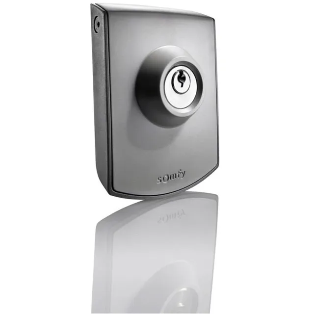 somfy-2400597-schl-sseltaster-aufputz-f-r-torantriebe-grau-silber image 1
