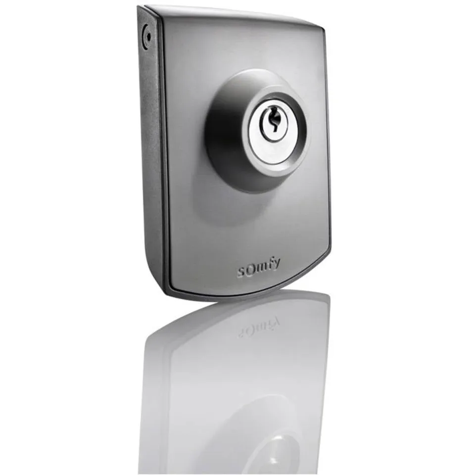 somfy-2400597-schl-sseltaster-aufputz-f-r-torantriebe-grau-silber image 1