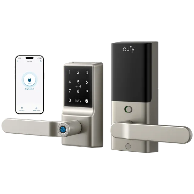 eufy-security-smart-lock-c33-nickel-fingerprint-t-rschloss-mit-griff-und-wlan image 1