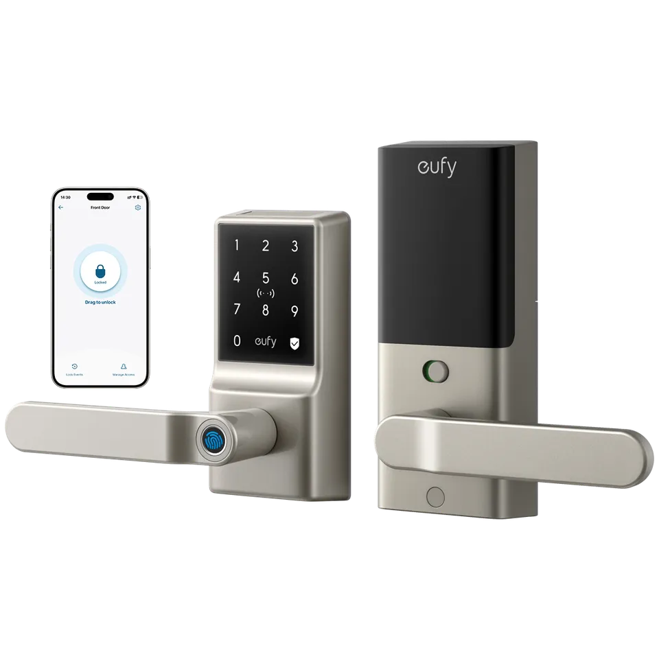eufy-security-smart-lock-c33-nickel-fingerprint-t-rschloss-mit-griff-und-wlan image 1
