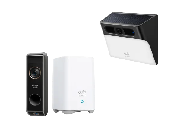 eufy-security-video-doorbell-s330-solar-wall-light-cam-s120-set image 1