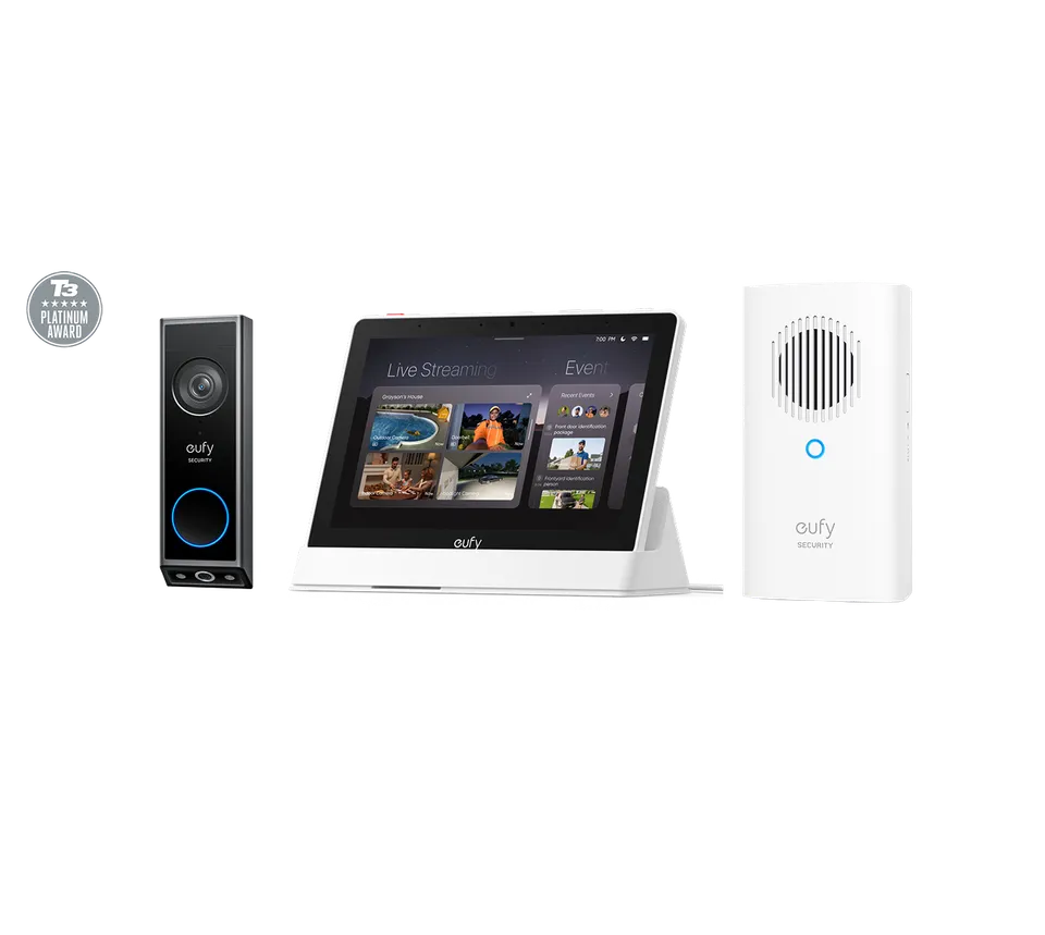 eufy-security-video-doorbell-e340-bundle-mit-add-on-chime-und-smart-display-e10 image 1