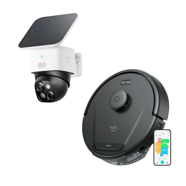 eufy-security-solocam-s340-eufy-clean-l60-bundle-solar-au-enkamera-saugroboter image 1