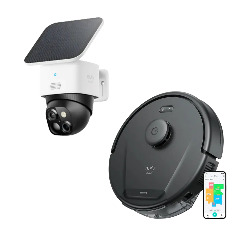 eufy-security-solocam-s340-eufy-clean-l60-bundle-solar-au-enkamera-saugroboter image 1