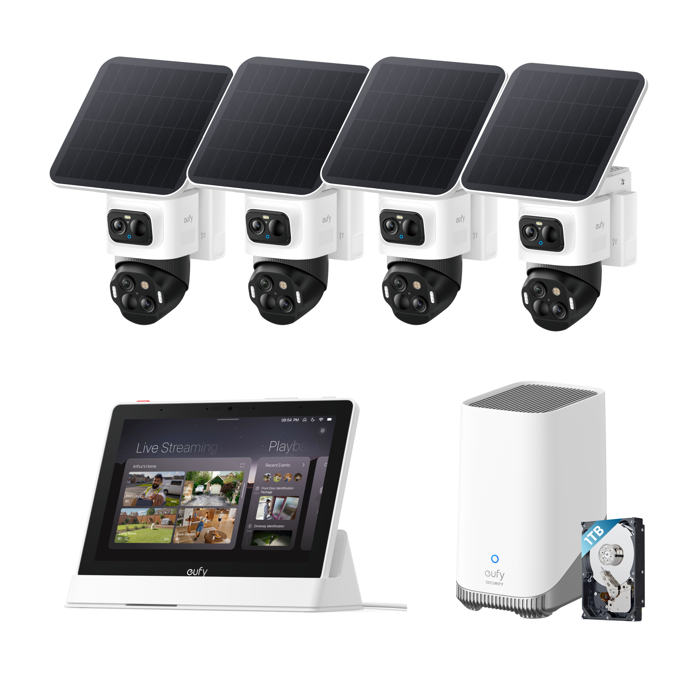 eufy-security-eufycam-s4-ultimate-4k-outdoor-ptz-bundle-2-cam-homebase-s380-1tb- image 1