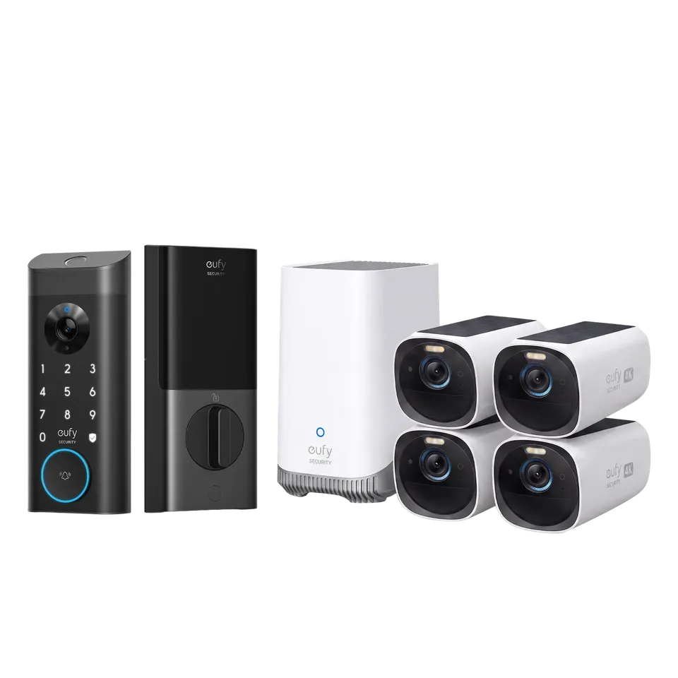 eufy-security-eufycam-3-s330-4-cam-kit-homebase-3-video-smart-lock-e330 image 1