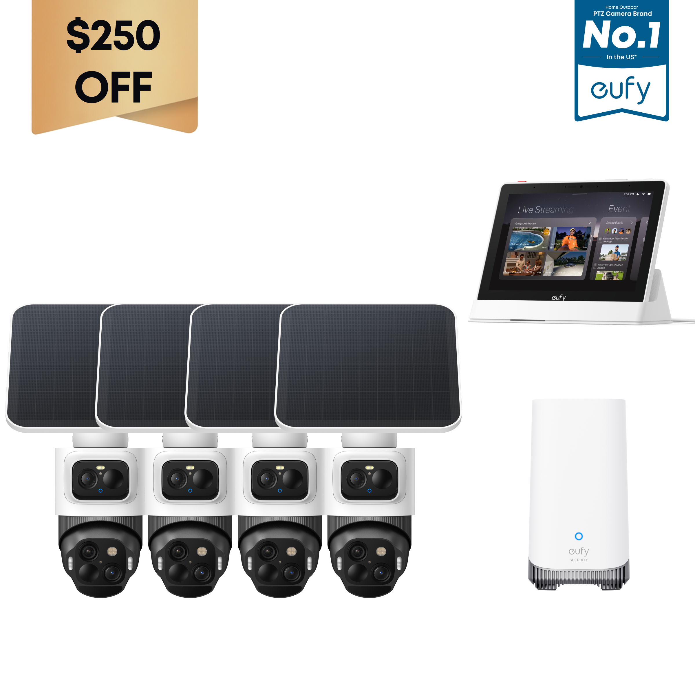 eufy-security-eufycam-s4-4-cam-kit-smart-display-e10-kamera-set image 1