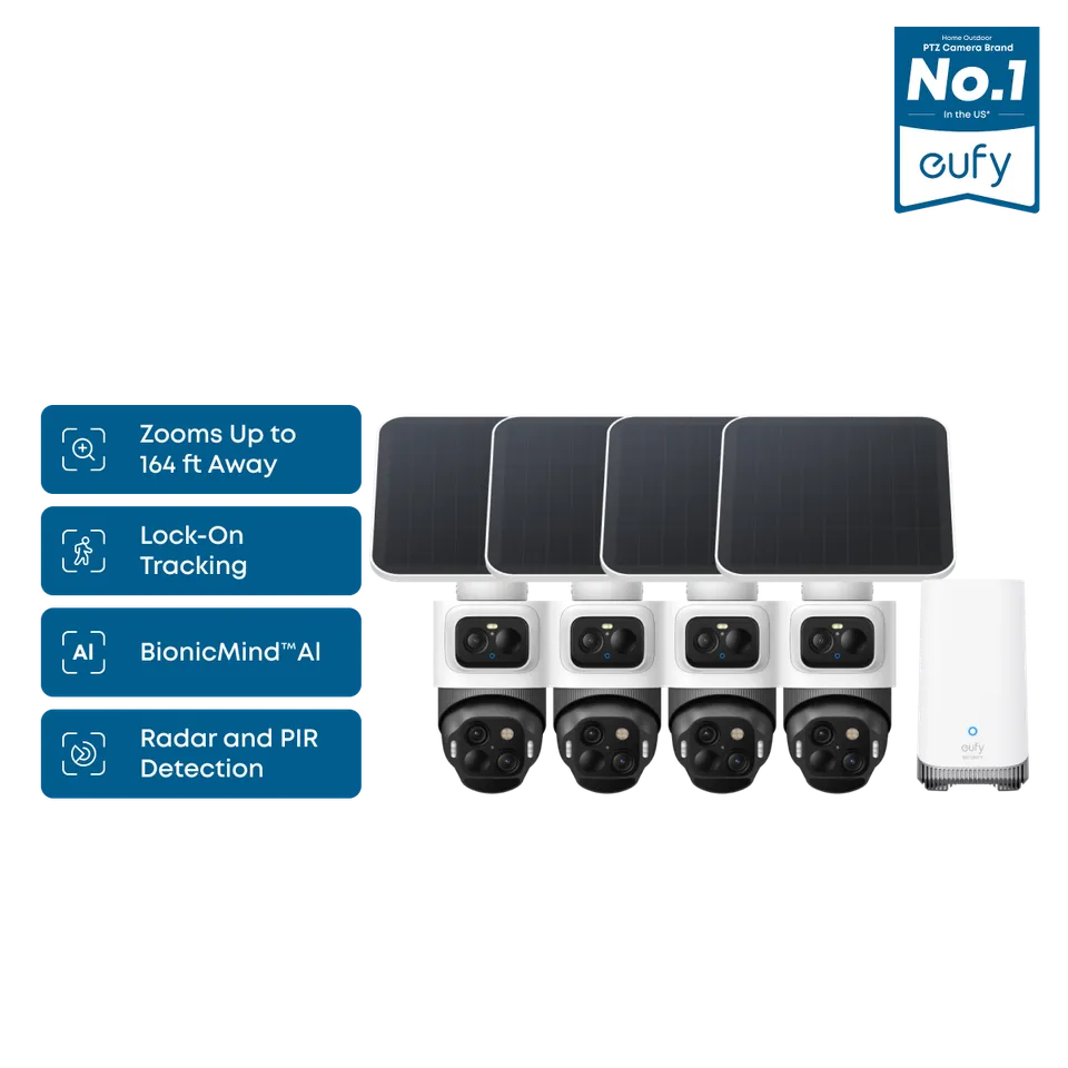 eufy-security-eufycam-s4-4-cam-kit-triple-lens-bullet-ptz image 1