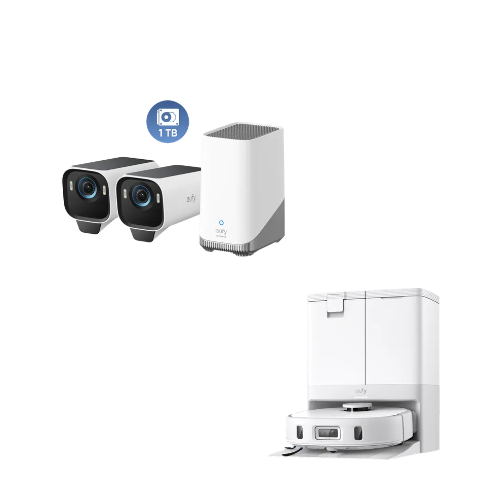 eufy-security-x10-pro-omni-wei-eufycam-s3-pro-2-cam-set-1-tb-saugroboter-kamera- image 1