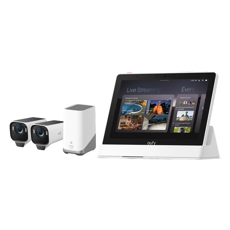 eufy-security-smart-display-eufycam-s3-pro-2er-set-4k-solar-berwachungskamera-se image 1