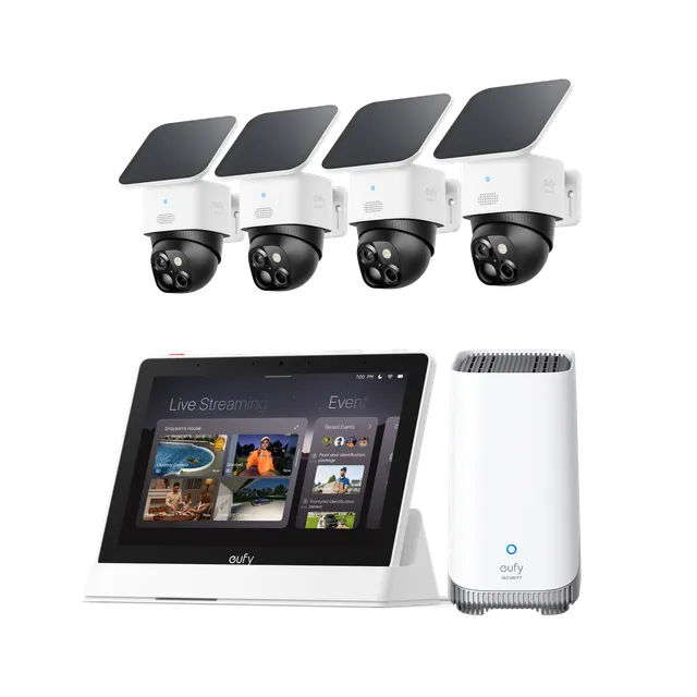 eufy-security-solocam-s340-whole-home-smart-view-system-4-cam-display-e10-homeba image 1